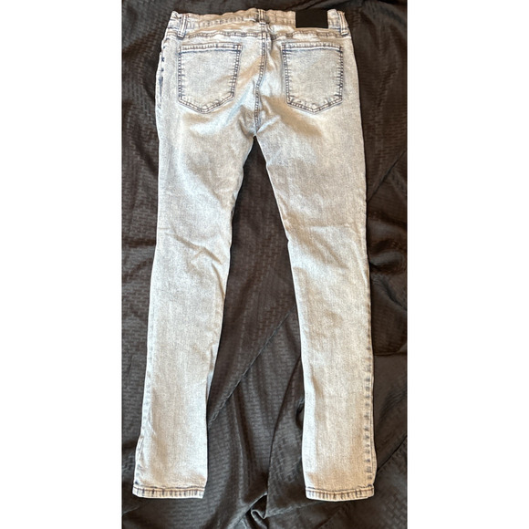 Forever 21 Jeans Size W32 L30 Light Distressed Roses Embroidered Skinny - Picture 5 of 7